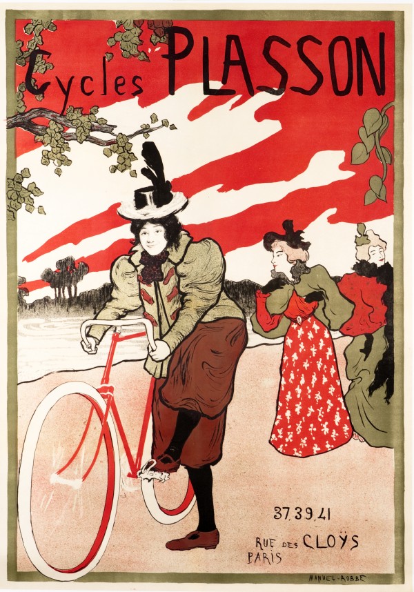 Cycles Plasson old French bicycle advertisement poster  Print